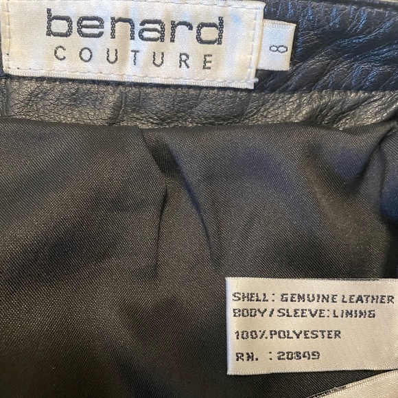 Benard Couture Black Leather Pants Size 8 - Picture 2 of 2